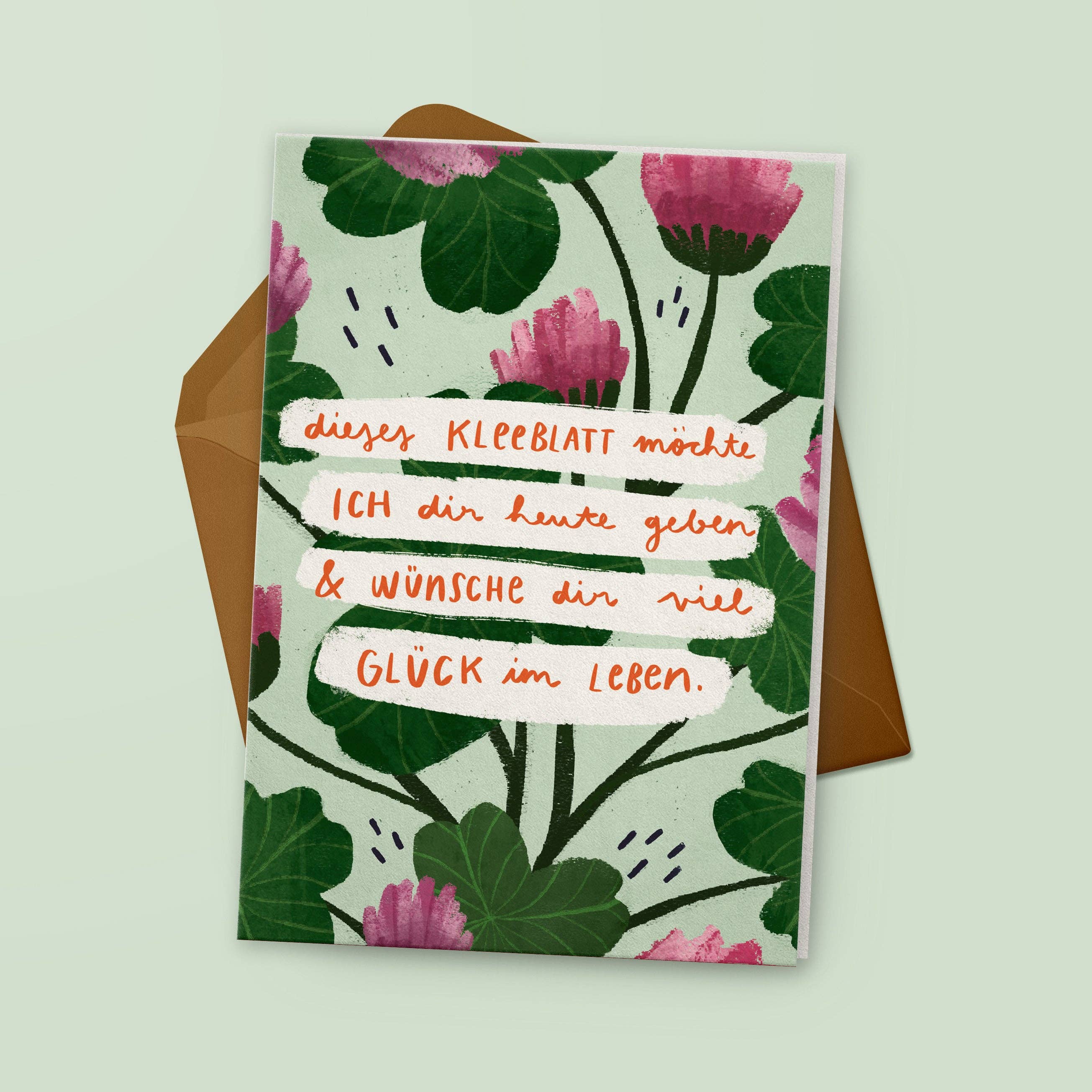 Klappkarte »Kleeblattglück« mit Umschlag - Graphic Jam
