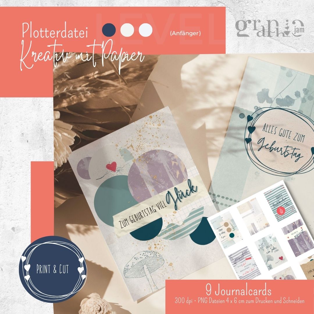 Journalcards Happy Birthday in PNG & PDF - Graphic Jam