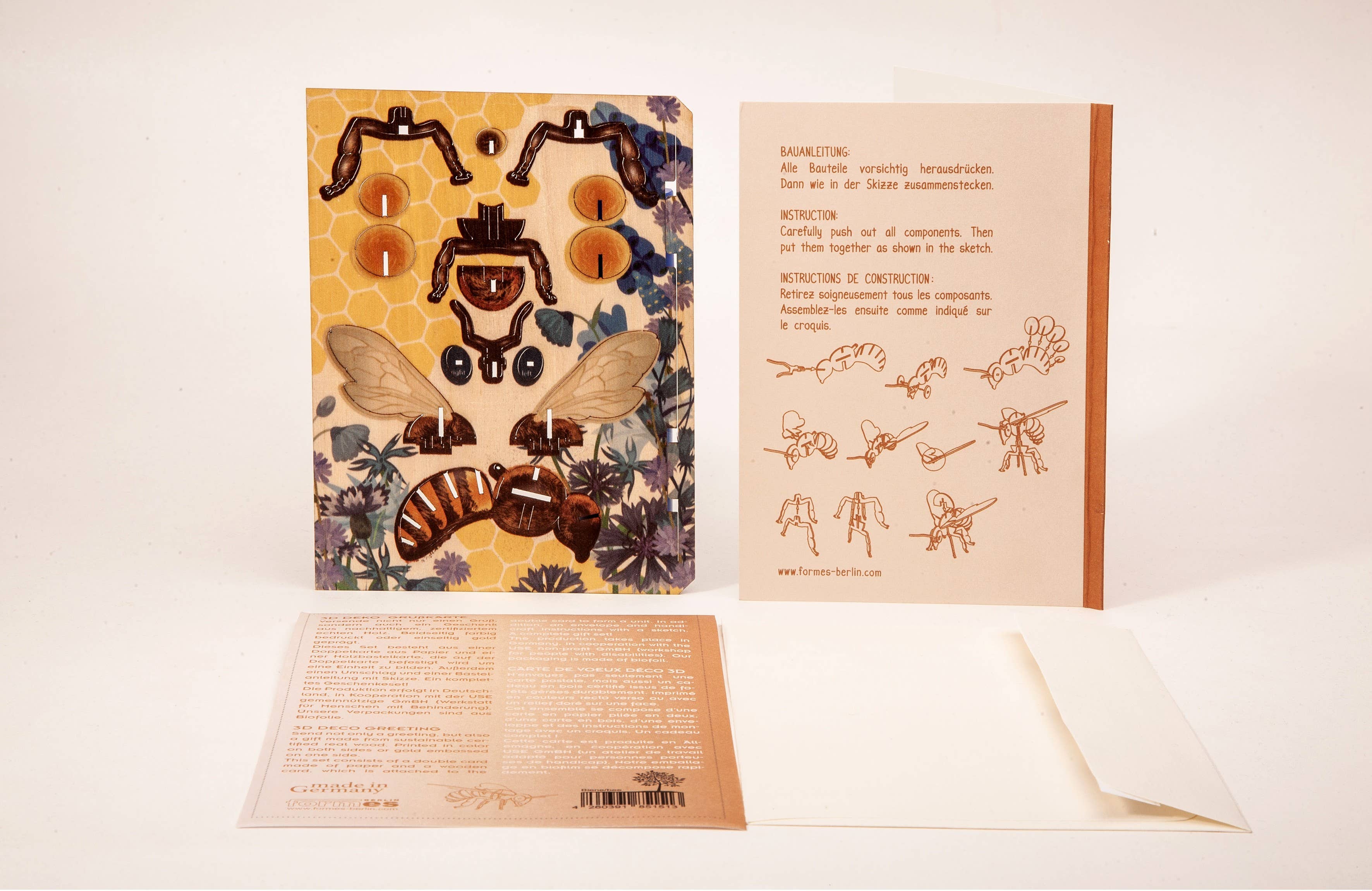 Biene 3D Deco Grusskarte