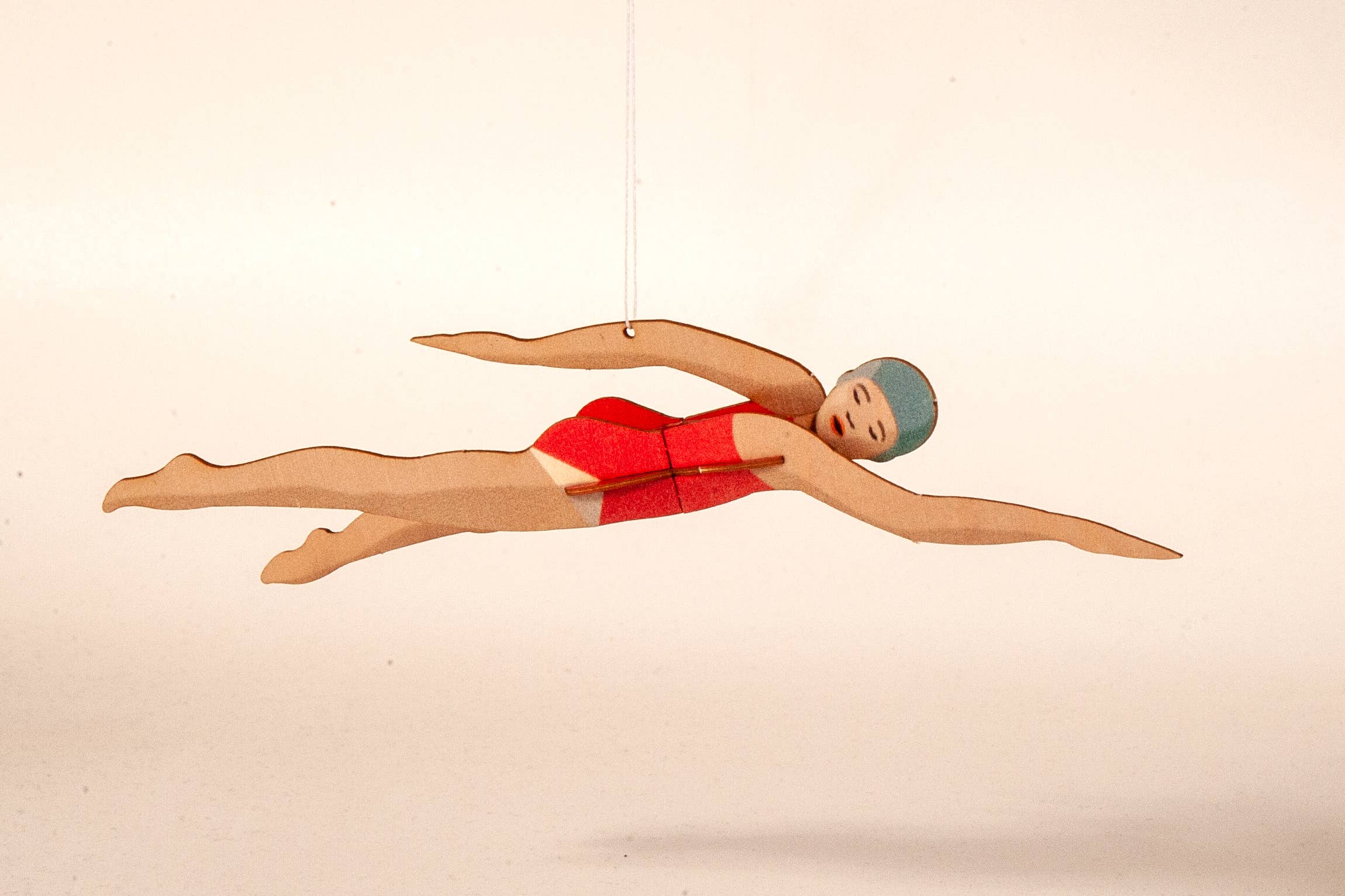 Schwimmerin 3D Deko Grusskarte