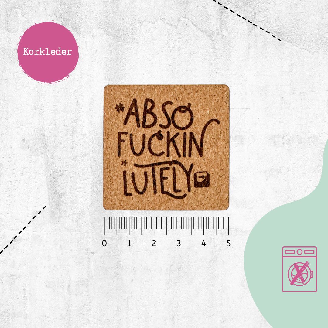 Kunstlederlabel "Absofuckinlutely" für Accessoires - Graphic Jam
