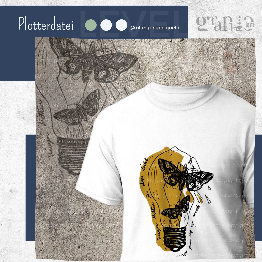 Motten im Licht Plotterdatei in DXF und SVG - Graphic Jam