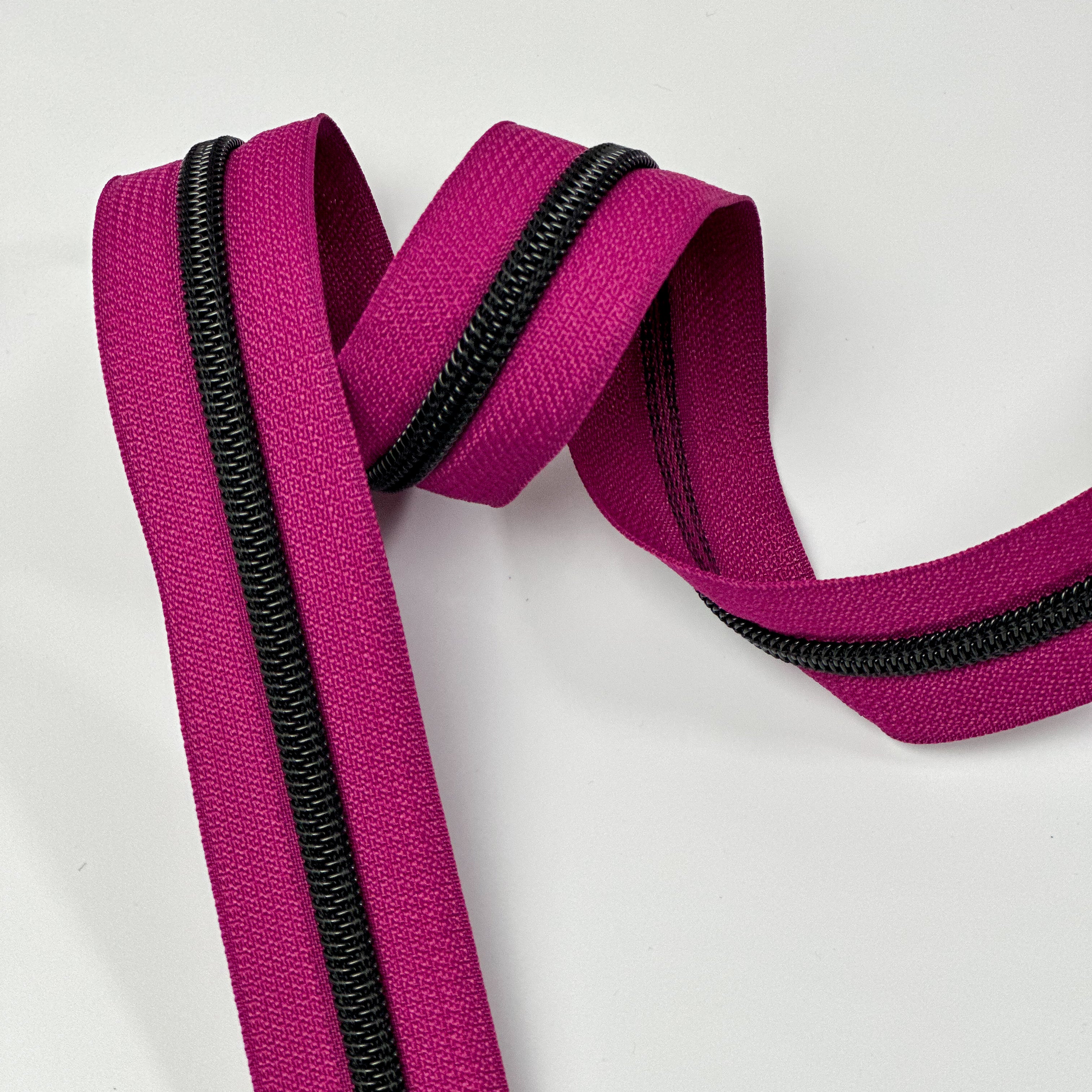 Reißverschluss Endlos Amaranth Schwarz