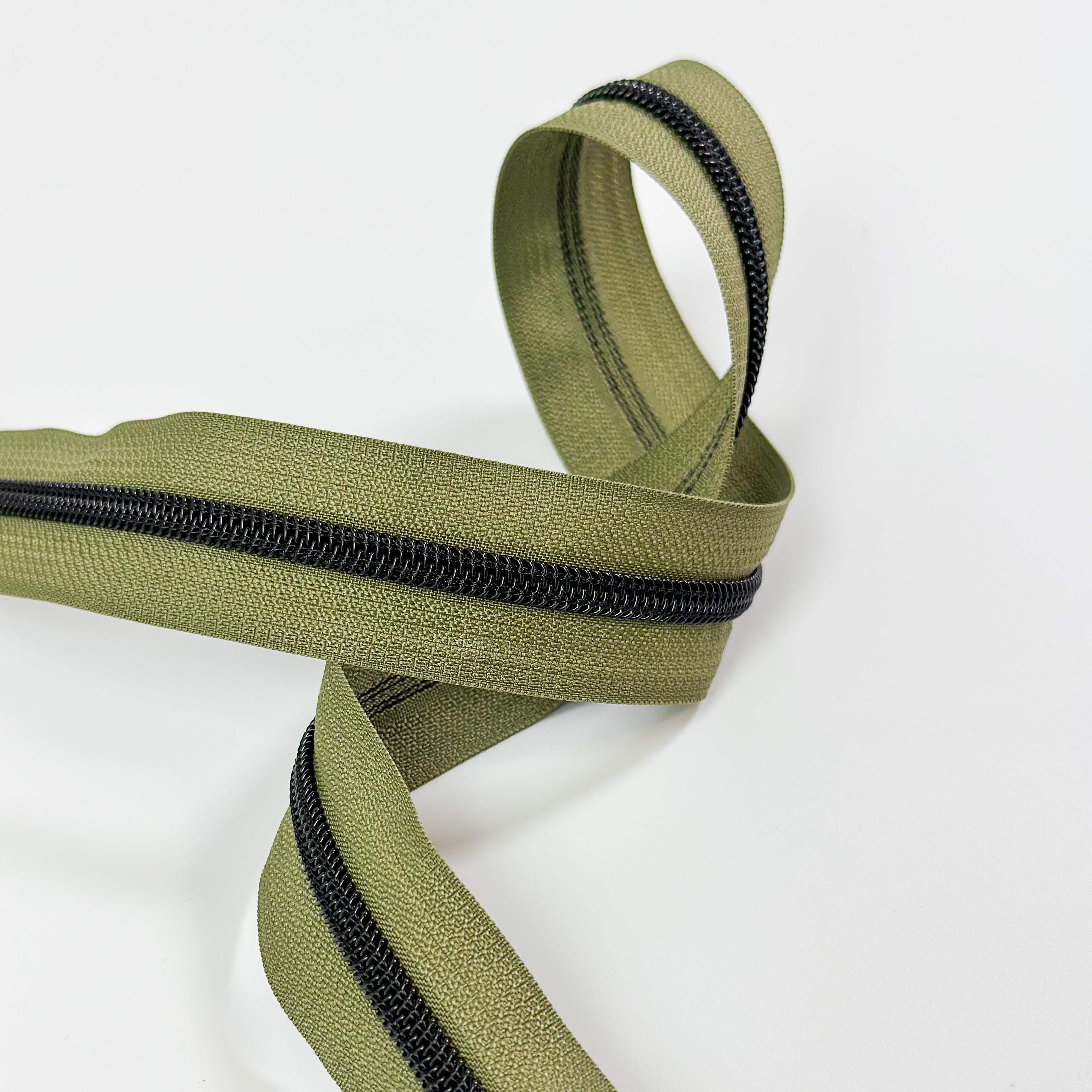 Reißverschluss Endlos Mossy Green Schwarz