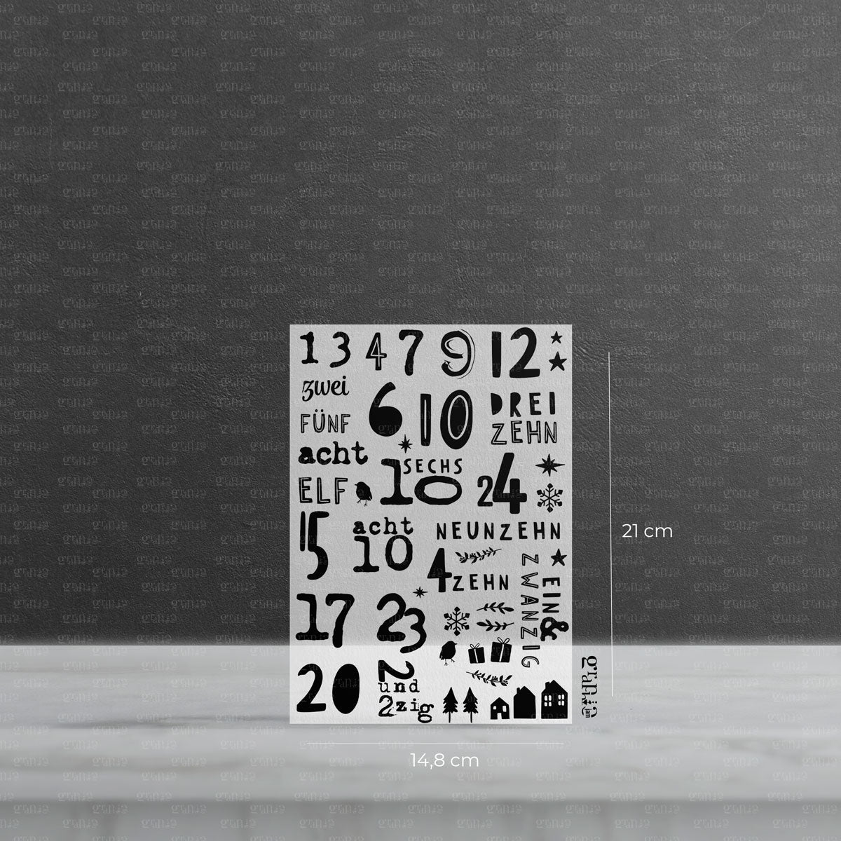 Bügelbilder Set Scandi Adventskalenderzahlen - Graphic Jam