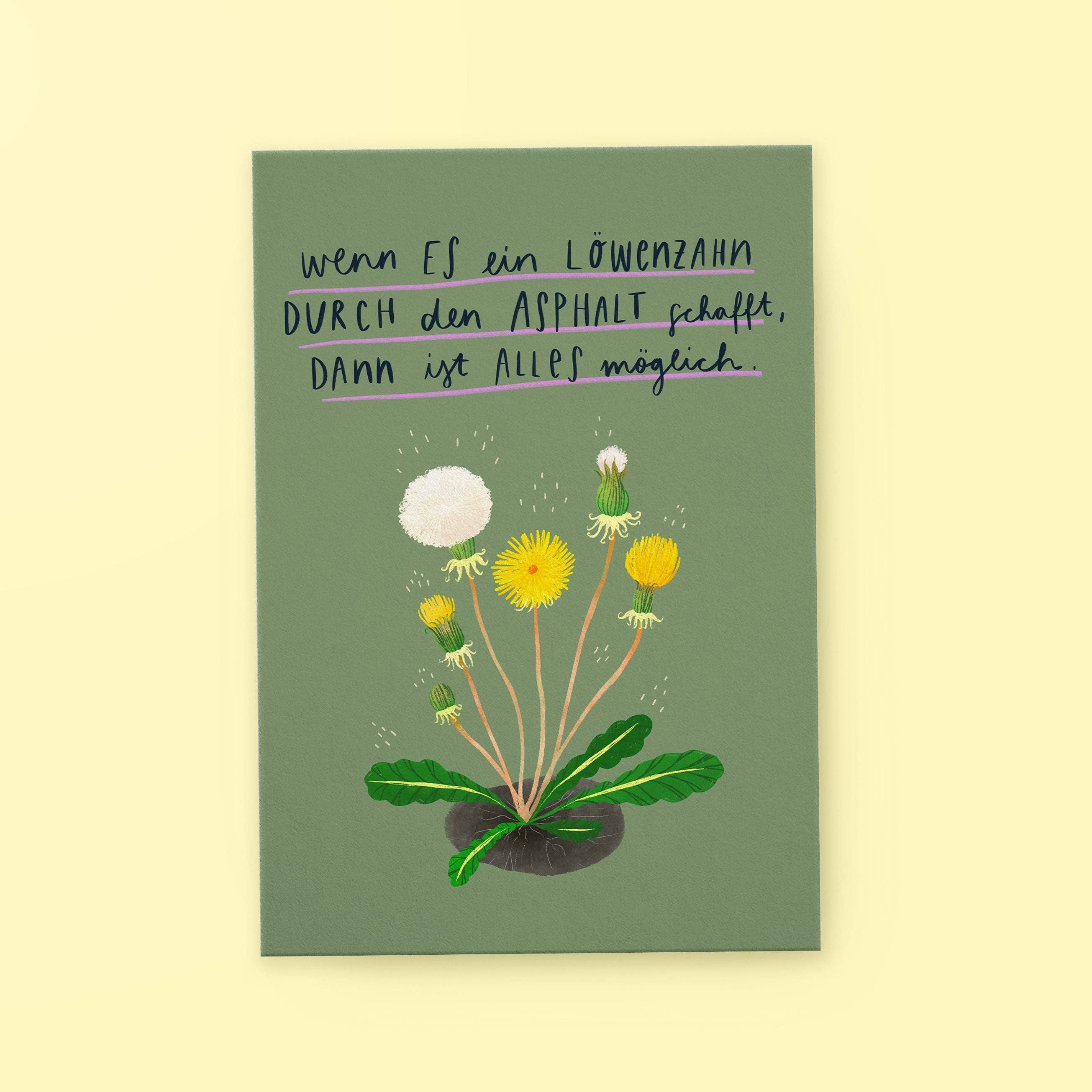 Postkarte Löwenzahn - Graphic Jam