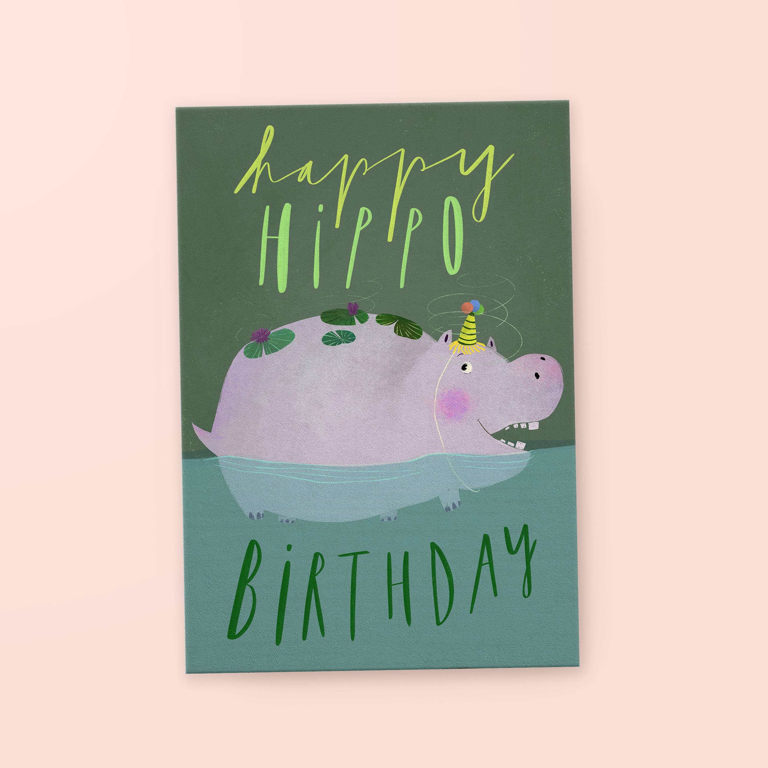 Postkarte Happy Hippo Birthday - Graphic Jam
