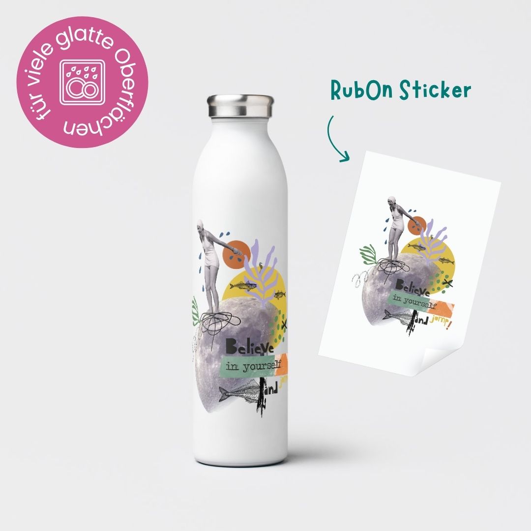 Rub-On Sticker "Believe in yourself and jump"
