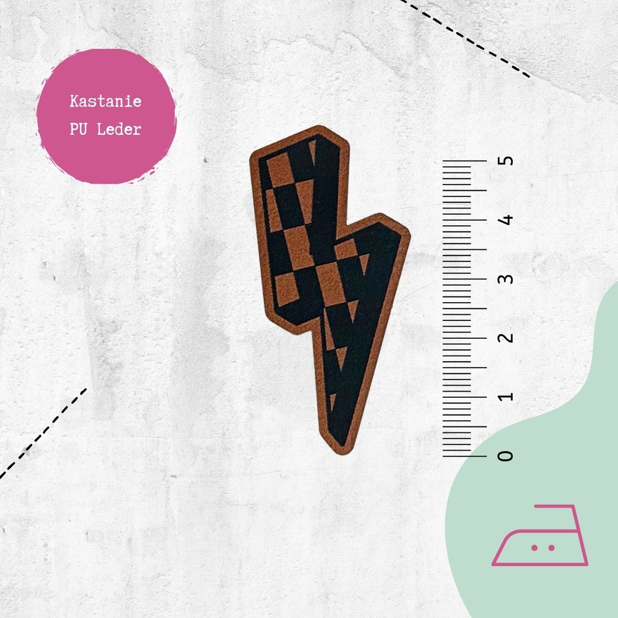 Kunstlederlabel "Blitz" zum Aufbügeln - Graphic Jam