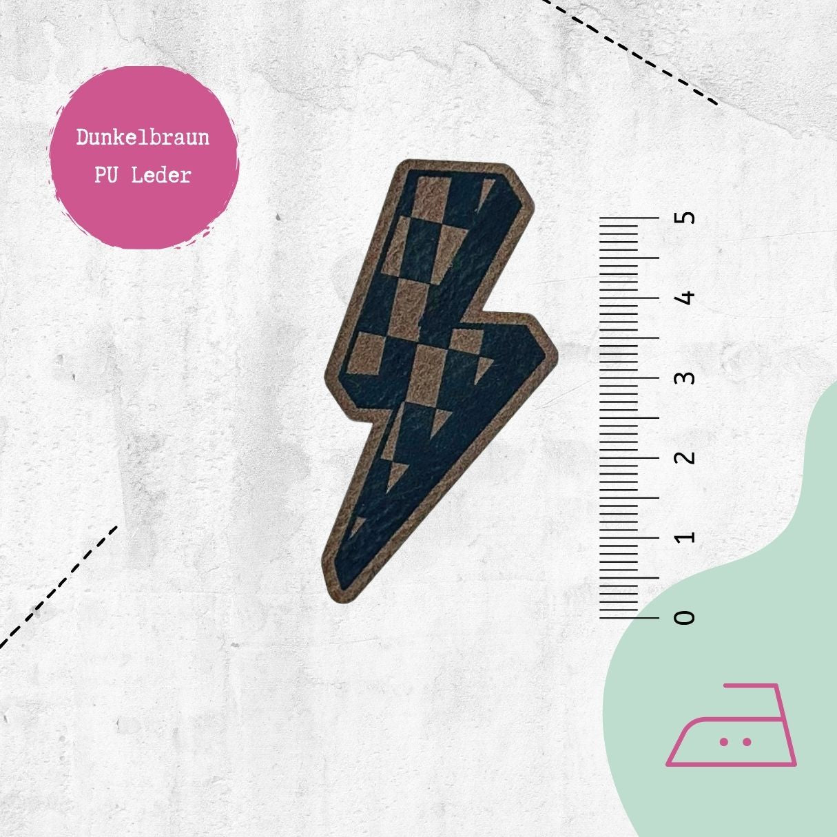 Kunstlederlabel "Blitz" zum Aufbügeln - Graphic Jam