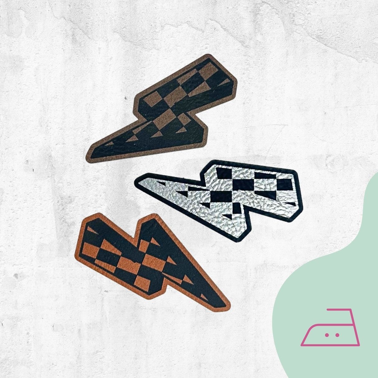 Kunstlederlabel "Blitz" zum Aufbügeln - Graphic Jam