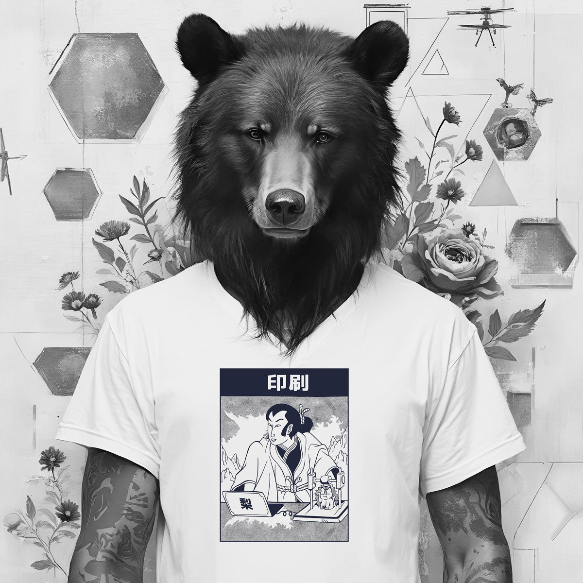 Bügelbild „Samurai 3D Print“ – Tradition trifft Technik