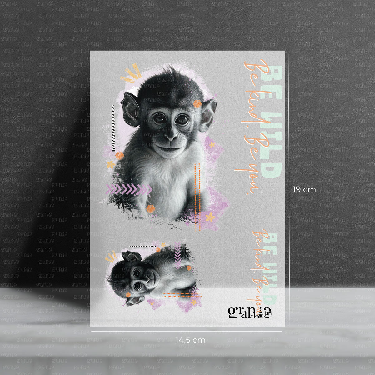 Bügelbild Cutie Affe - Bügelbild für Kinder