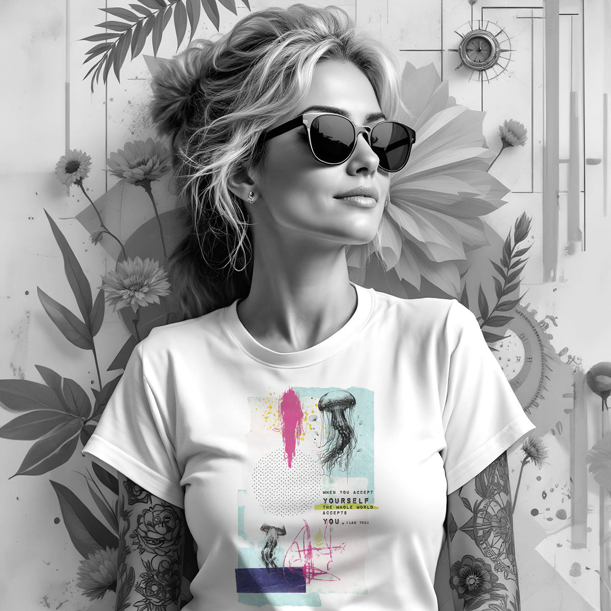 Bügelbild Accept yourself - Achtsamkeits Bügelbild