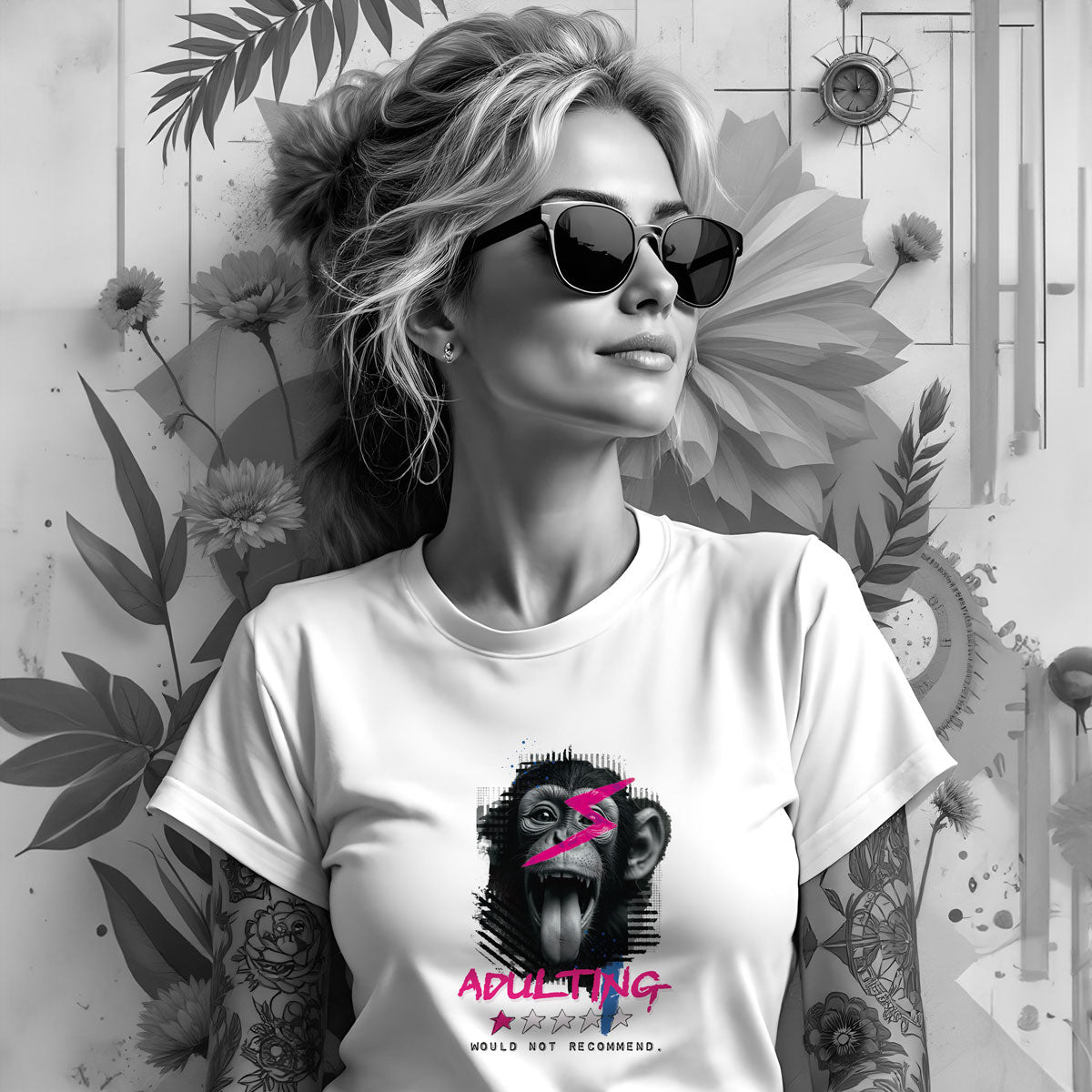 Bügelbild "Adulting - not recommended"