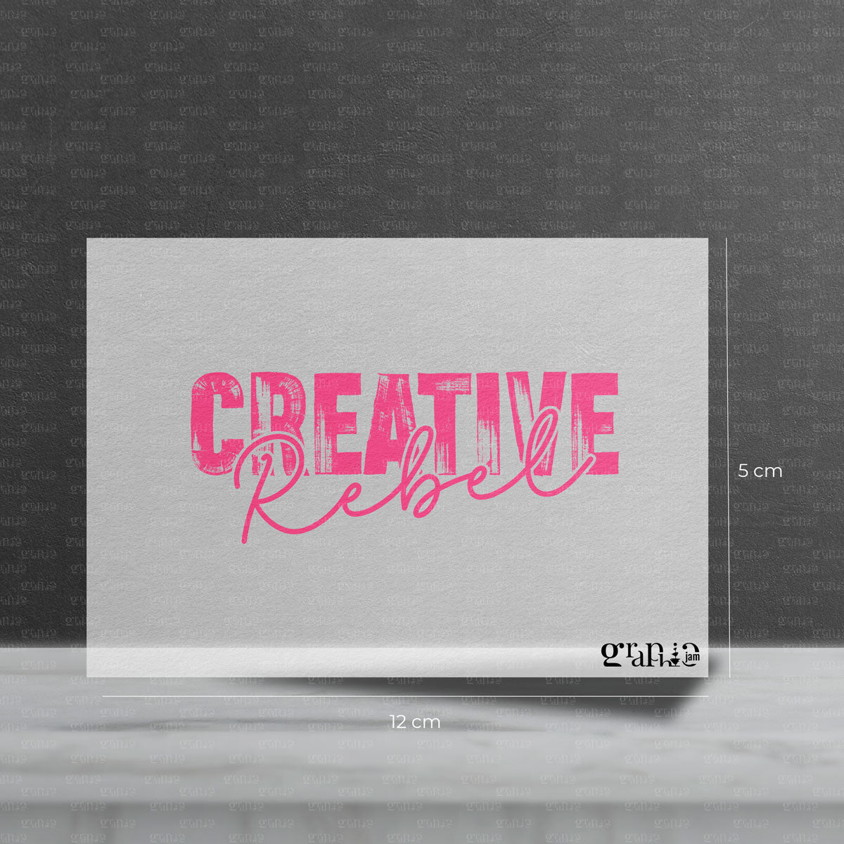 Bügelbild "Creative Rebel" Schriftzug