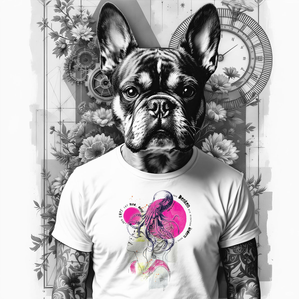 Bügelbild Der Kopf - Spruch Bügelbild für Erwachsene