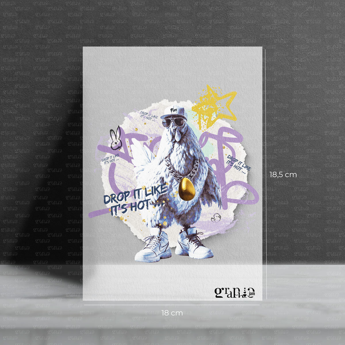 bügelbild drop it like its hot - oster bügelbild huhn