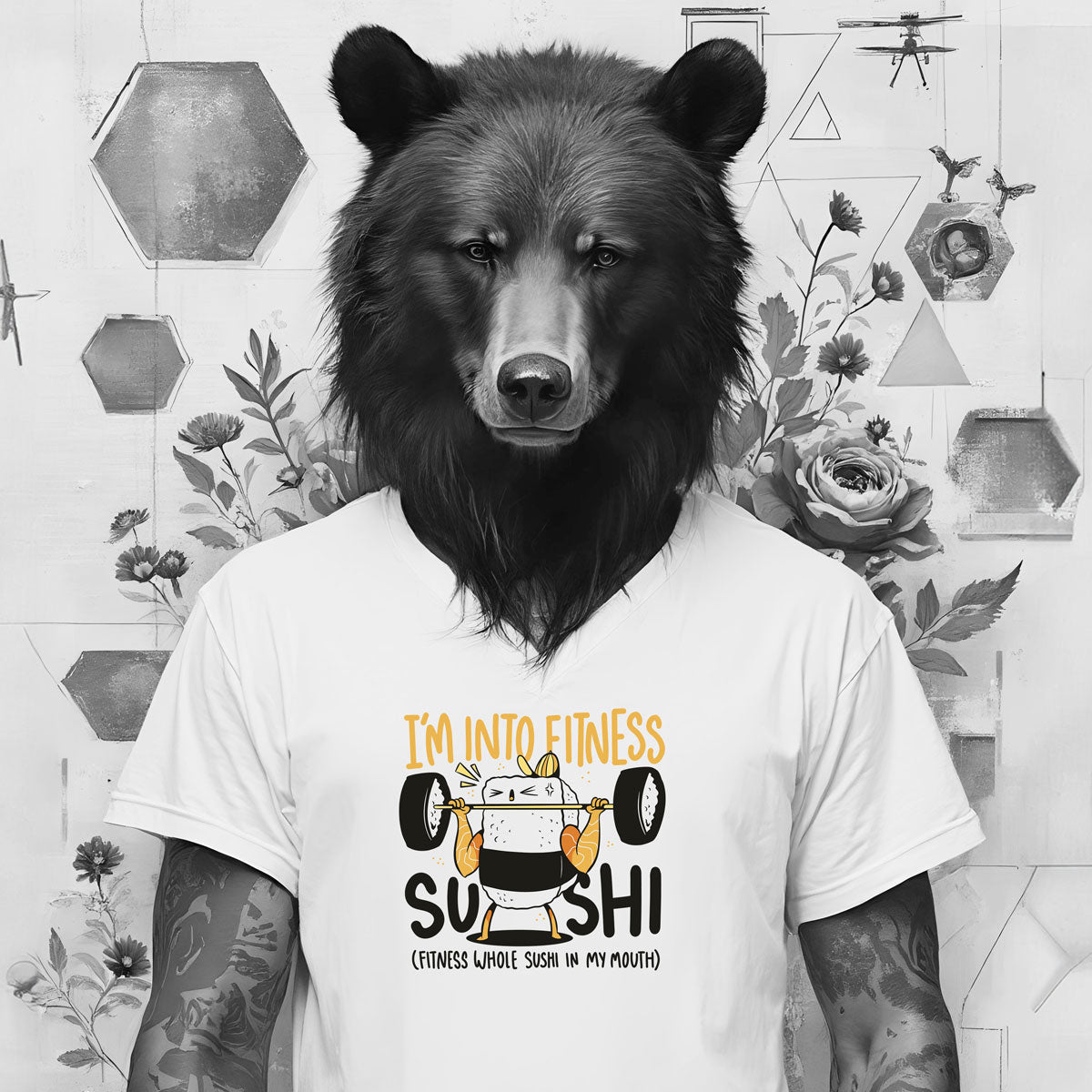 Bügelbild „I’m into Fitness – Sushi“