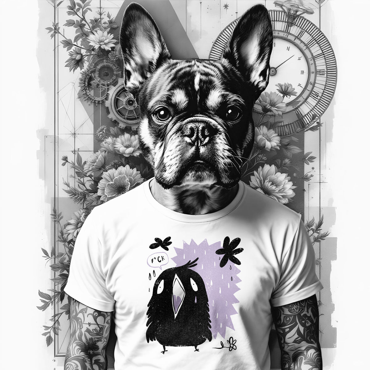 Bügelbild modern Vogel