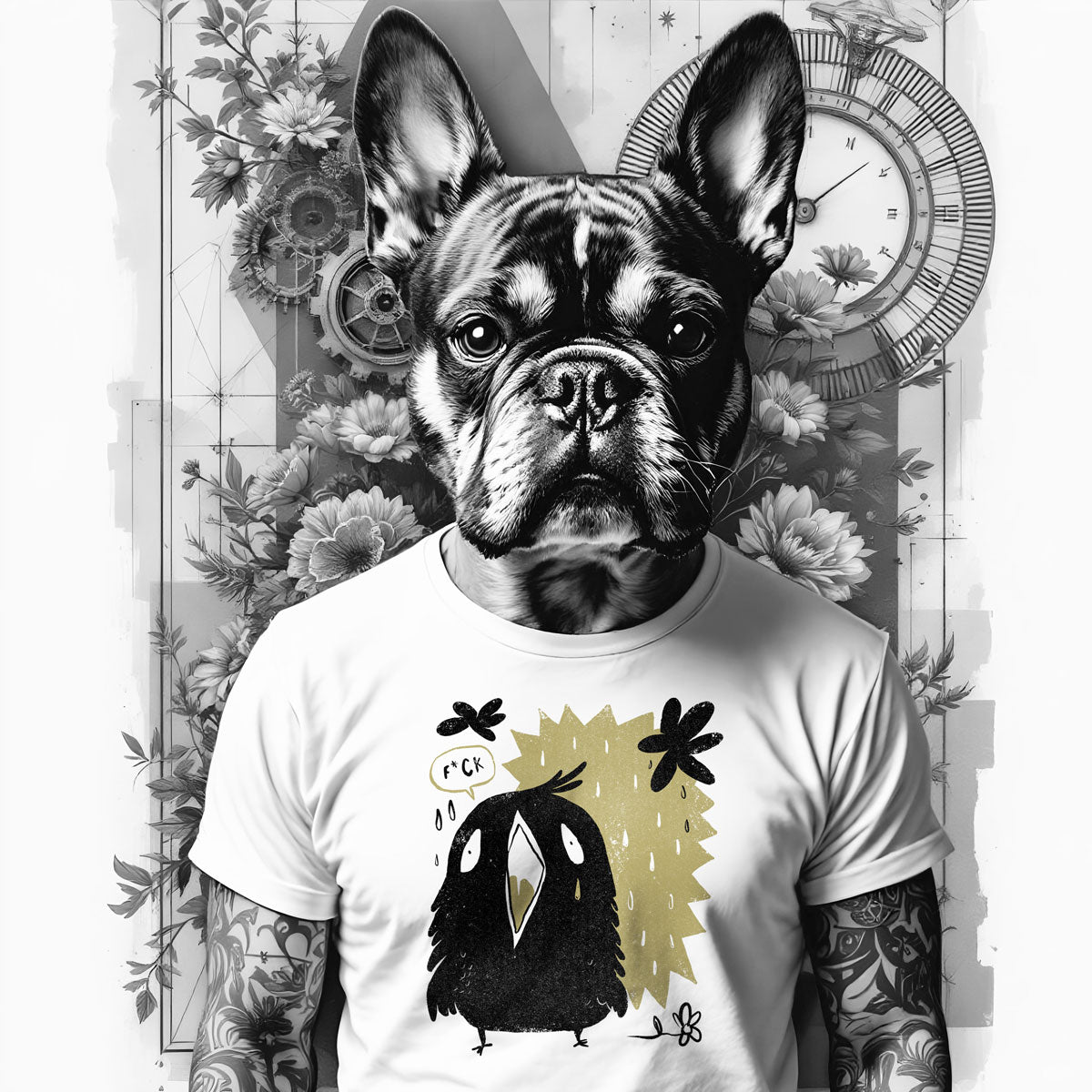 Moody Bird Bügelbild