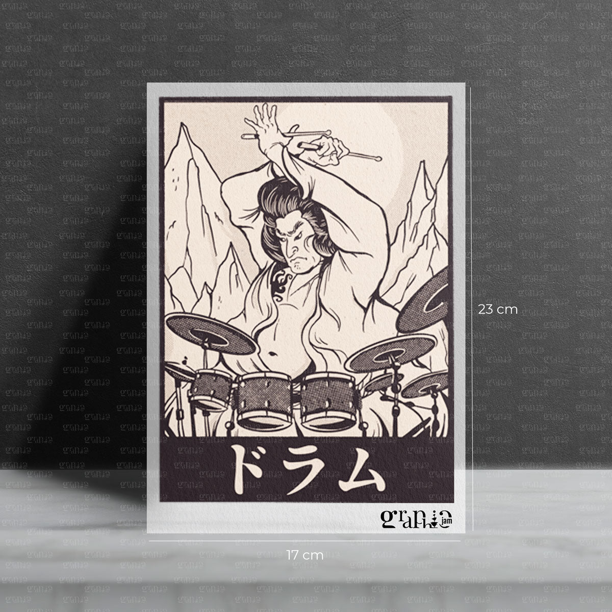 Bügelbild „Drum Samurai“