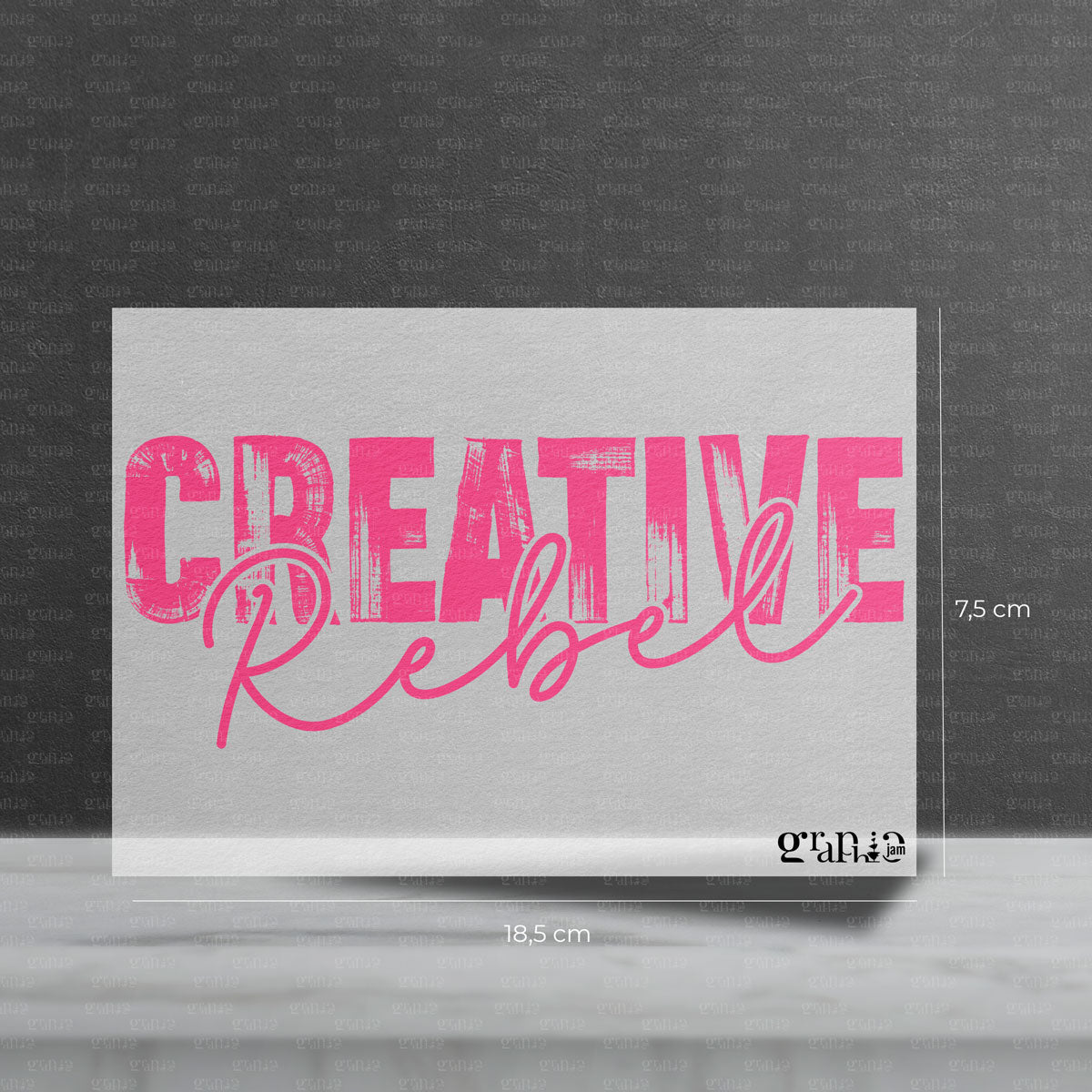 Bügelbild "Creative Rebel" Schriftzug