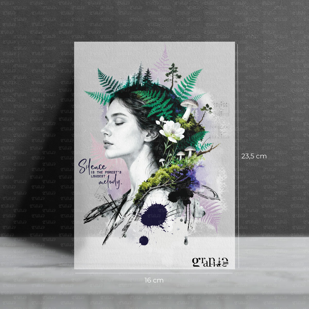 Bügelbild Waldklang Frauenportrait für shirts