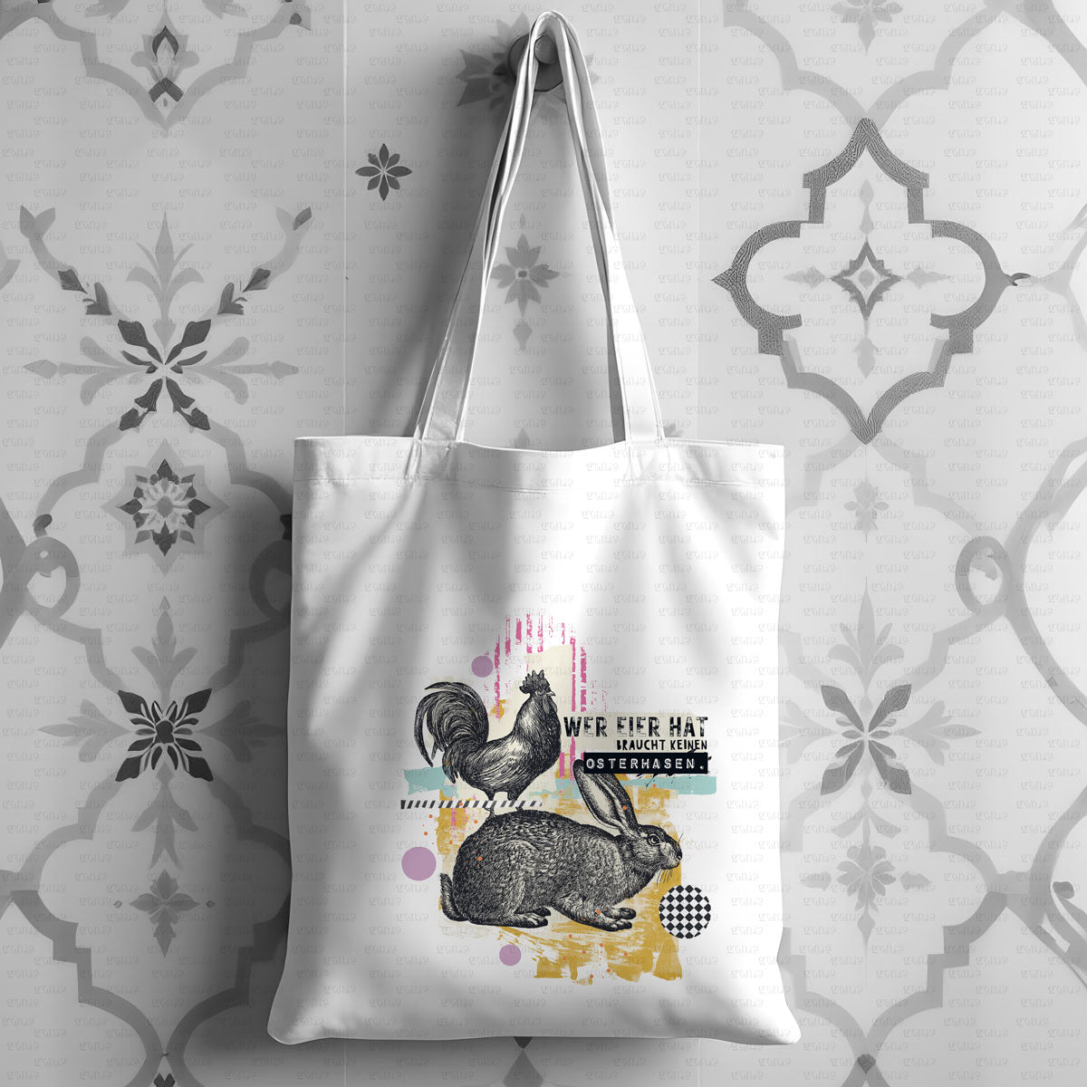 Bügelbild Wer Eier hat - Osterspecial - Graphic Jam