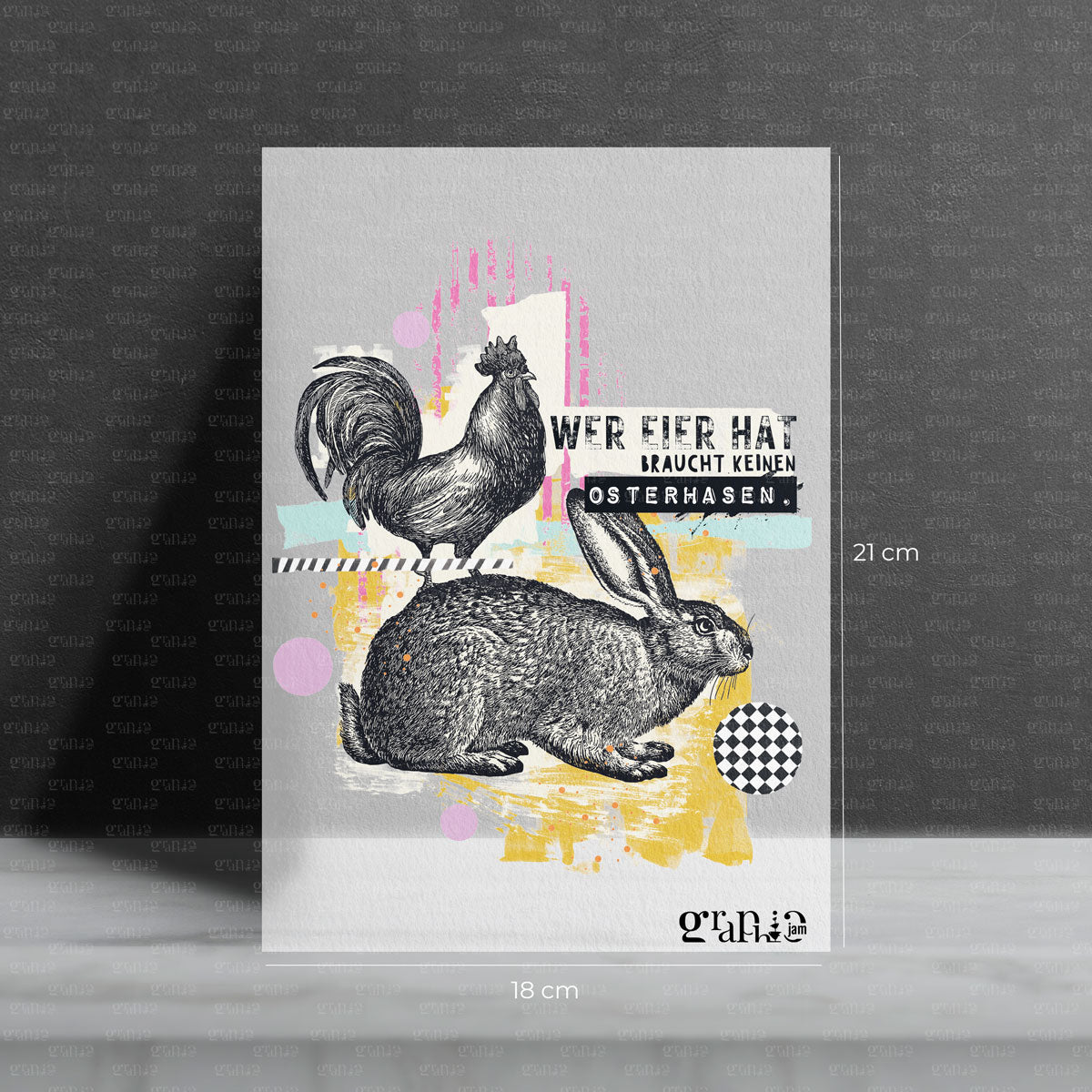 Oster Bügelbild mit Spruch