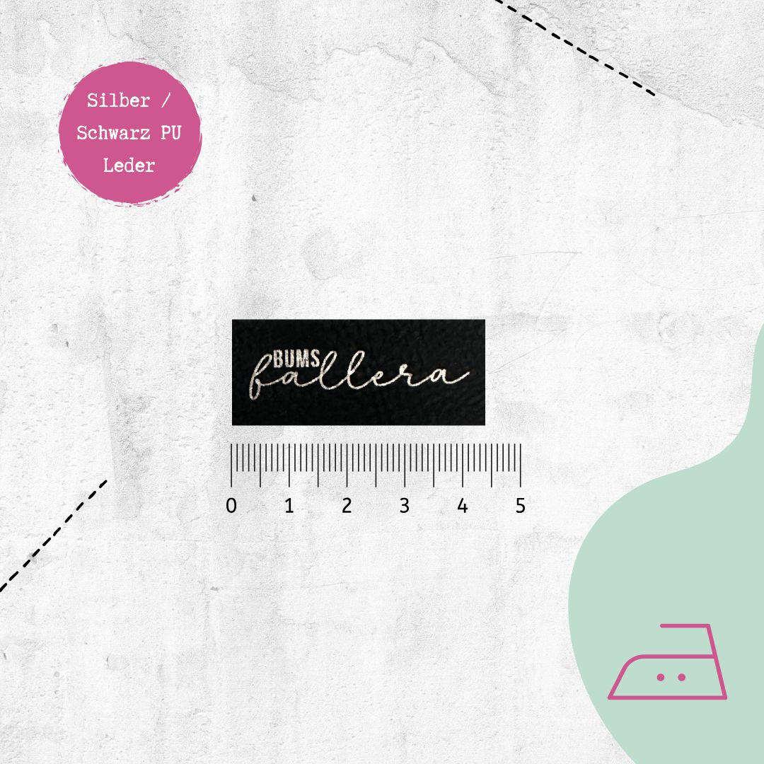 Kunstlederlabel "BUMS fallera" zum Aufbügeln