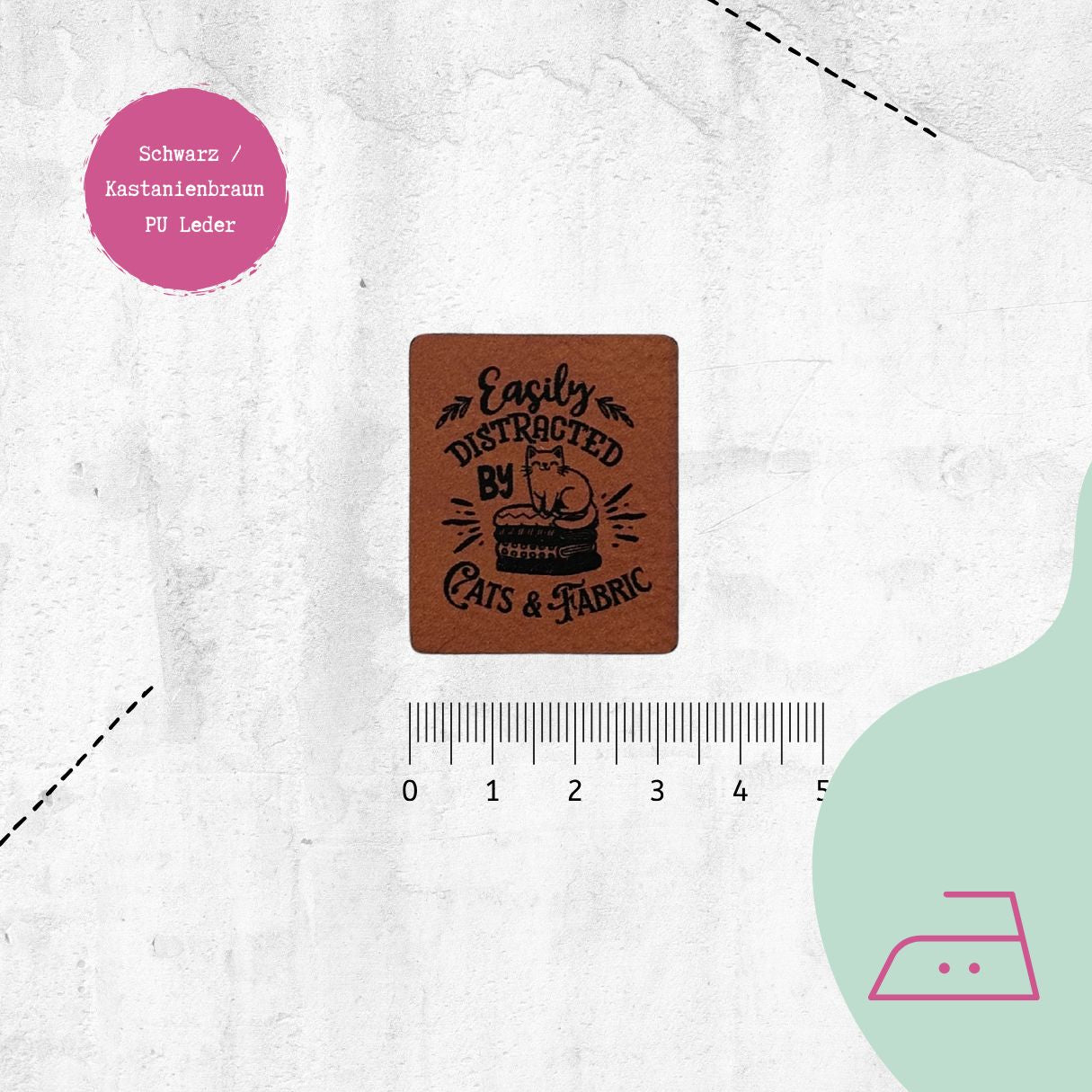 Kunstlederlabel "Cats & Fabric" zum Aufbügeln