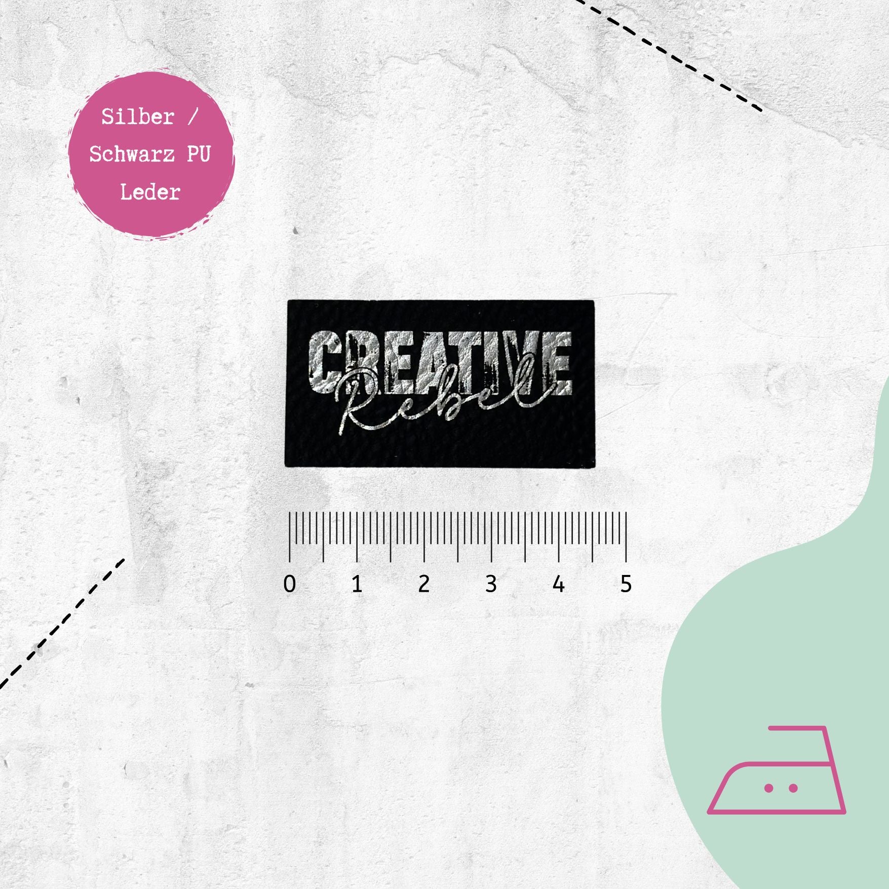 Kunstlederlabel "Creative rebel" zum Aufbügeln