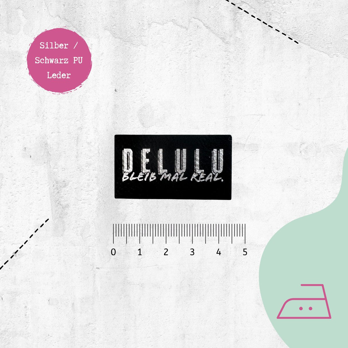 Kunstlederlabel "Delulu" zum Aufbügeln