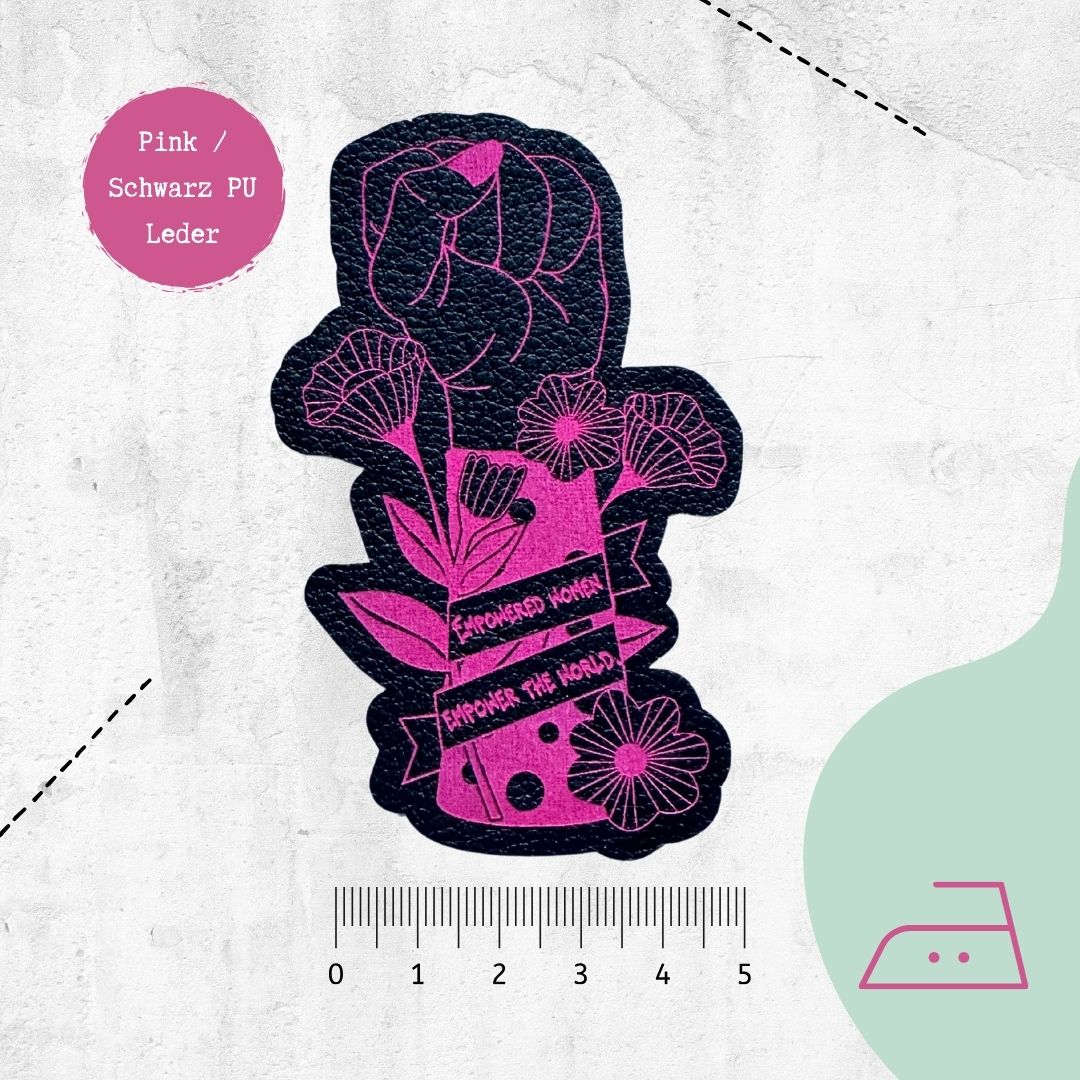 Kunstlederlabel "Empowered Woman" - Freeform zum Aufbügeln - Graphic Jam