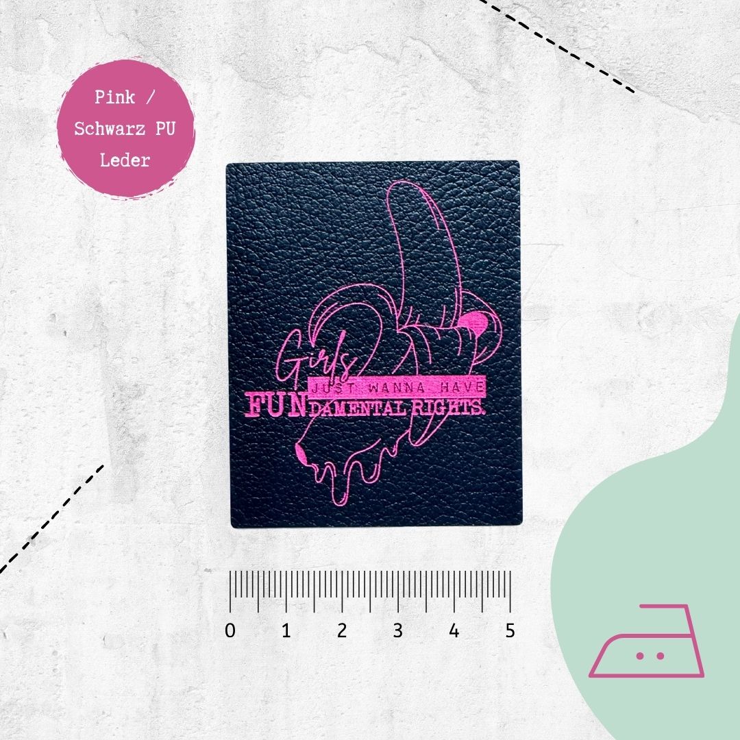 Kunstlederlabel "FUNdamental Rights" zum Aufbügeln - Graphic Jam