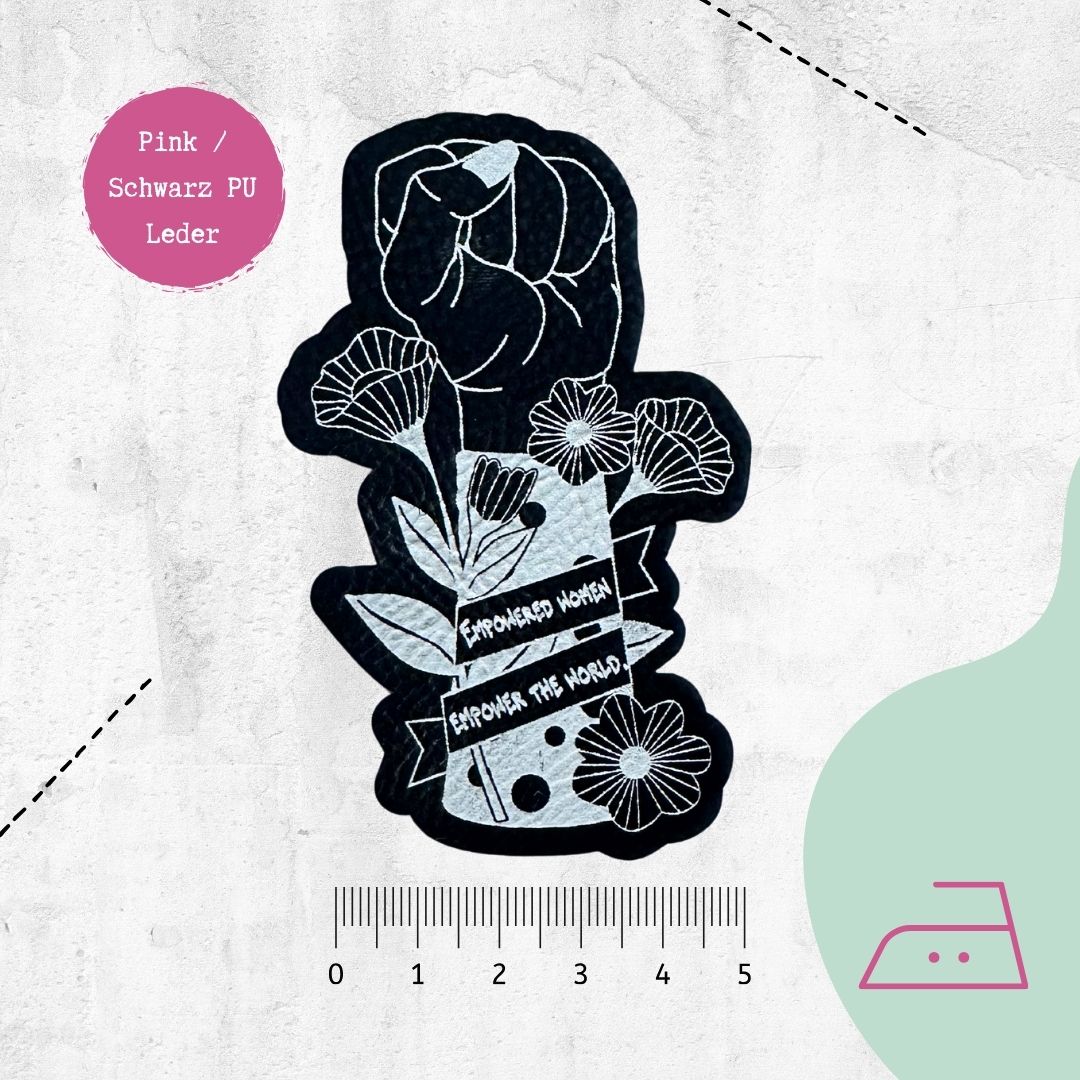 Kunstlederlabel "Empowered Woman" - Freeform zum Aufbügeln - Graphic Jam