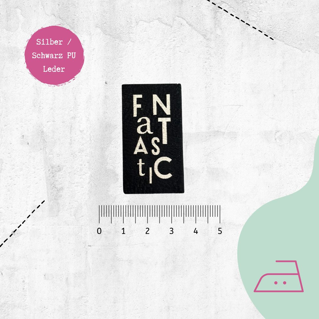 Kunstlederlabel "Fantastic" zum Aufbügeln