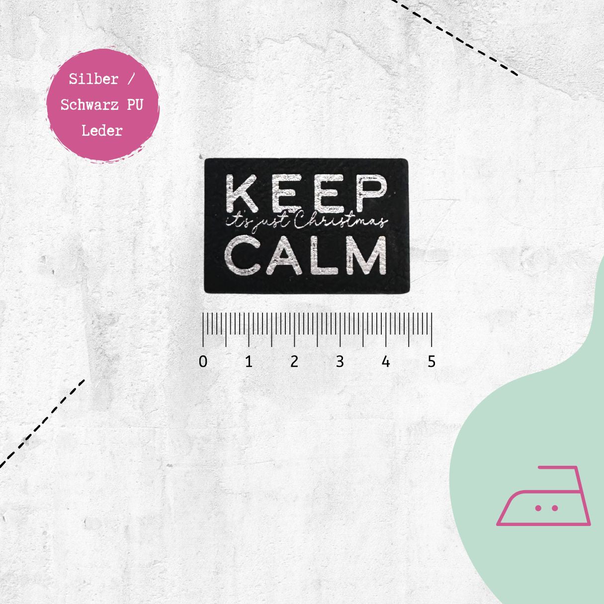 Kunstlederlabel "Keep Calm" zum Aufbügeln | X-Mas Special