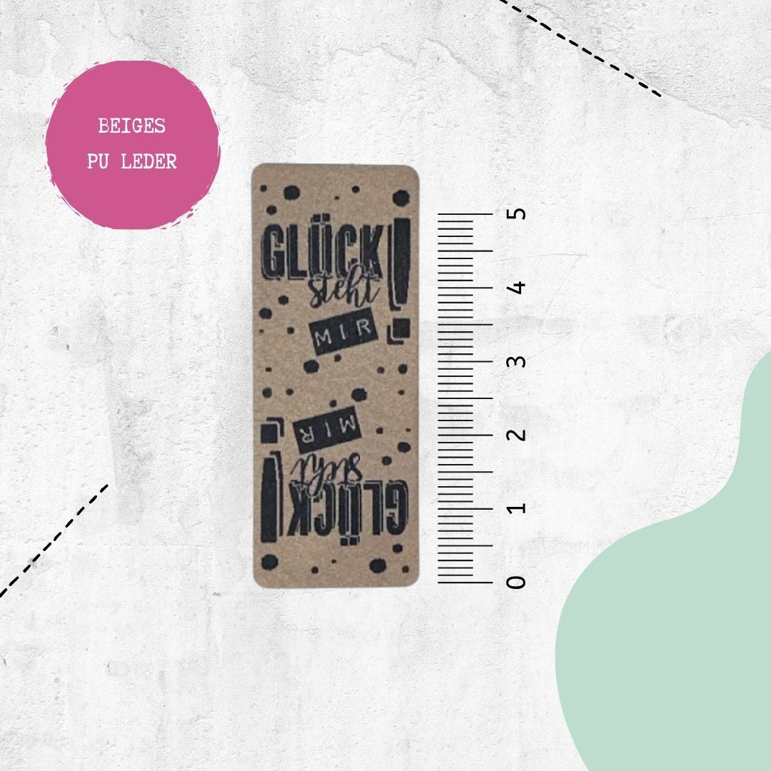 Klapp-Kunstlederlabel Glück steht mir - Graphic Jam