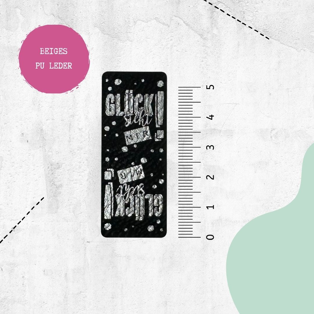 Klapp-Kunstlederlabel Glück steht mir - Graphic Jam
