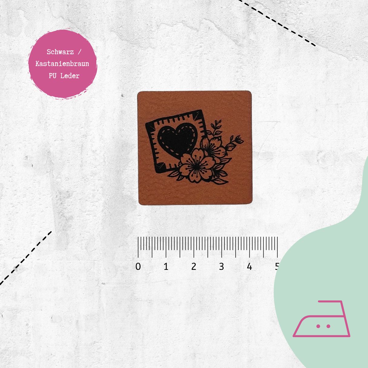 Kunstlederlabel "Quiltliebe" zum Aufbügeln