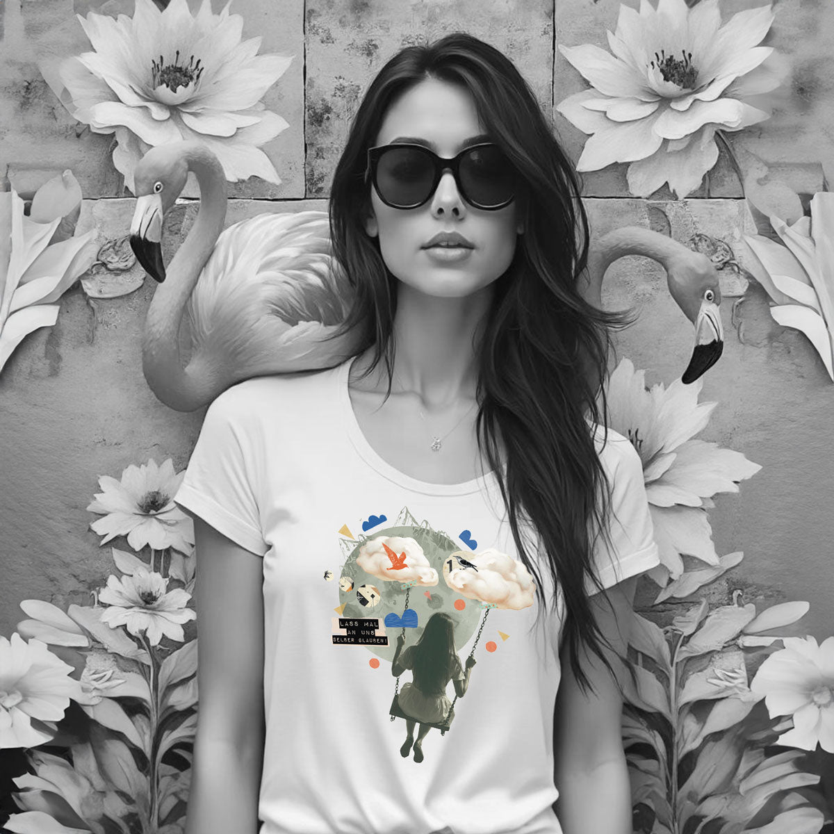 Glaub an uns - Spruch Bügelbild Collage - Graphic Jam