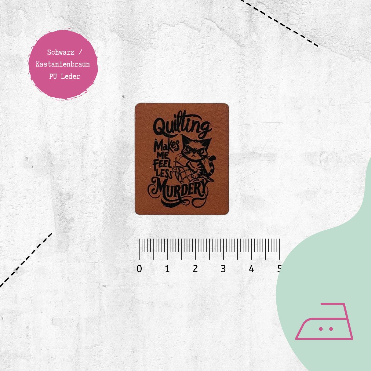 Kunstlederlabel "Less Murdery" zum Aufbügeln