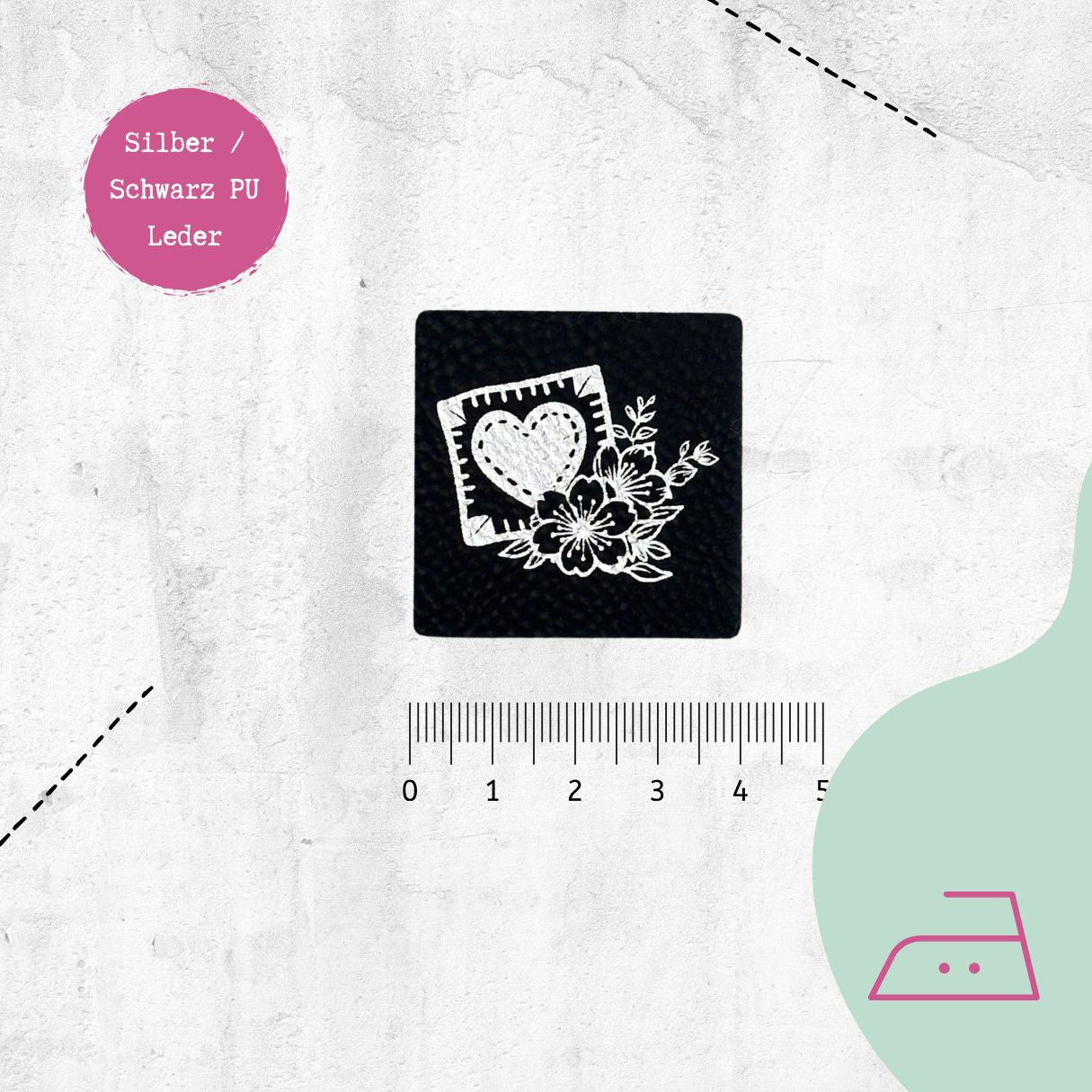 Kunstlederlabel "Quiltliebe" zum Aufbügeln