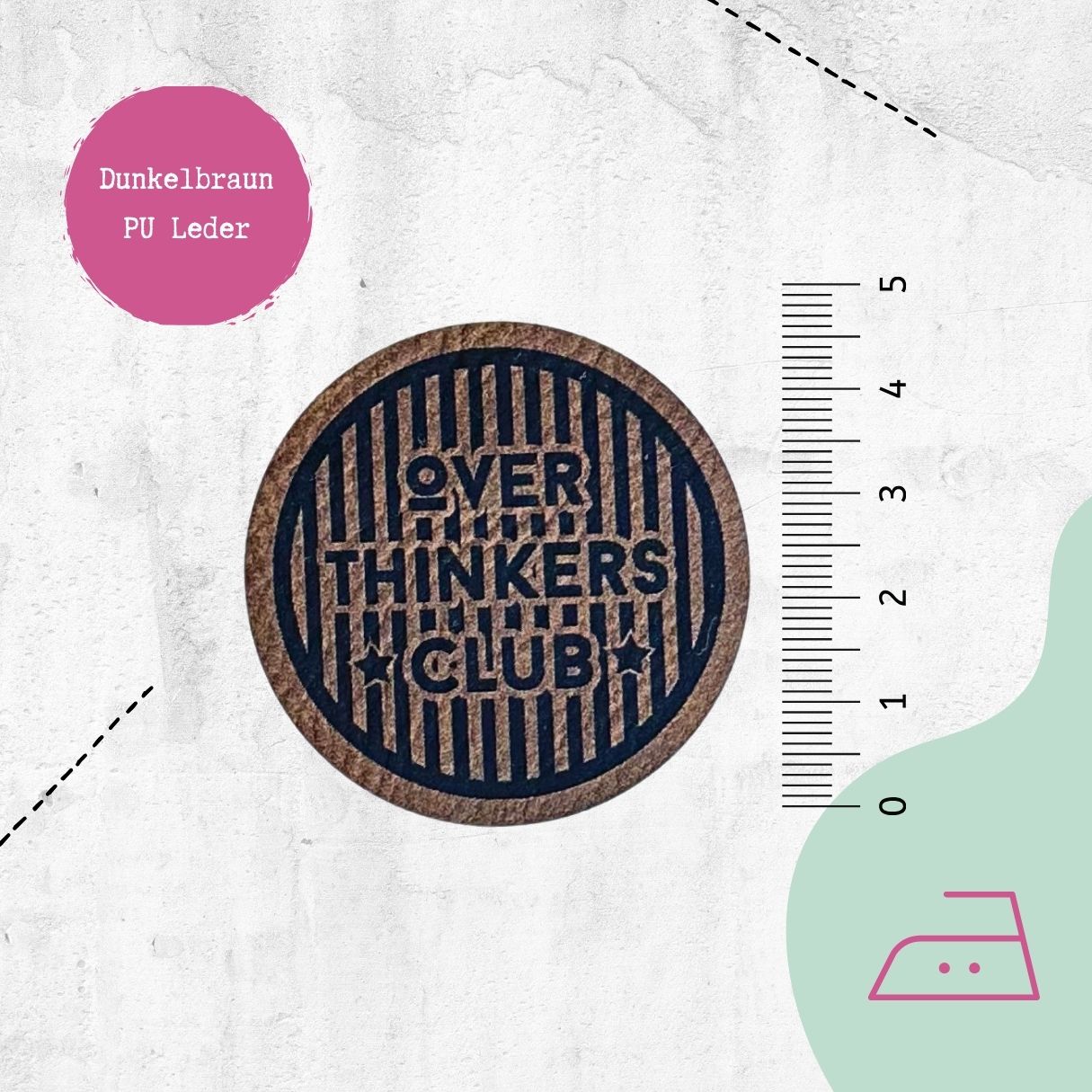 Kunstlederlabel "Overthinkers Club" zum Aufbügeln - Graphic Jam