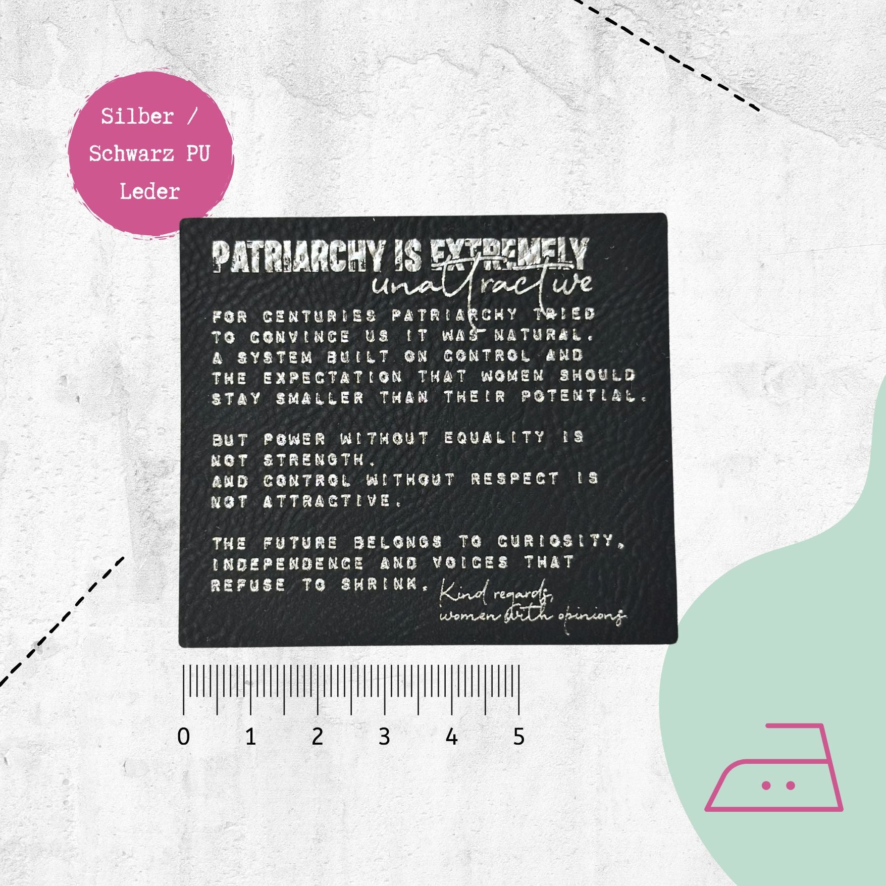 Kunstlederlabel "Patriarchy is unattractive" - XXL | Aufbügelbar