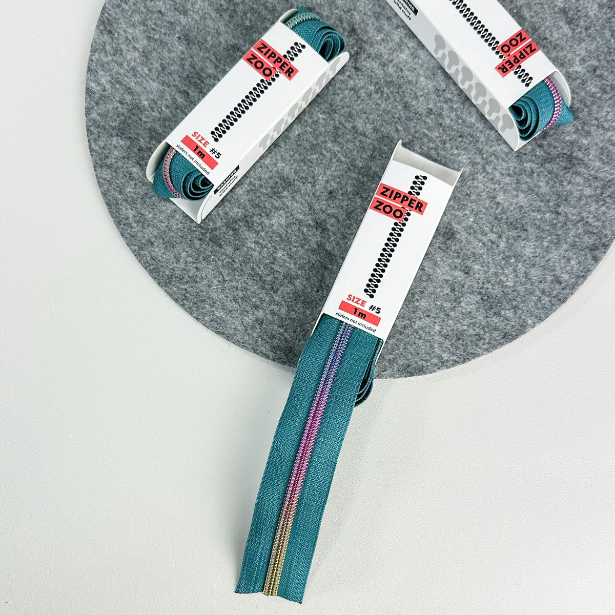 Reißverschluss Türkis/Regenbogen 1 m