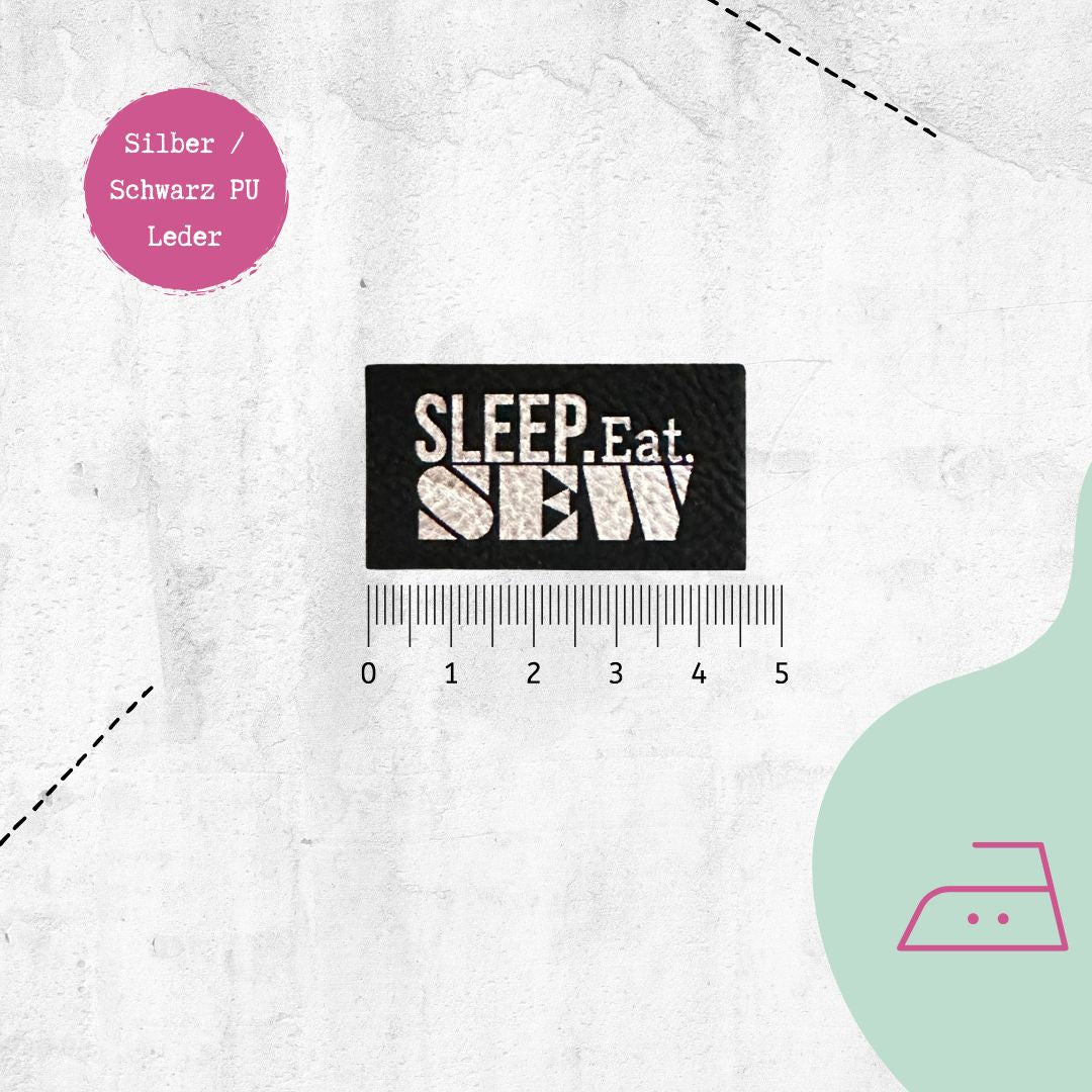 Kunstlederlabel "Sleep.Eat.Sew" zum Aufbügeln