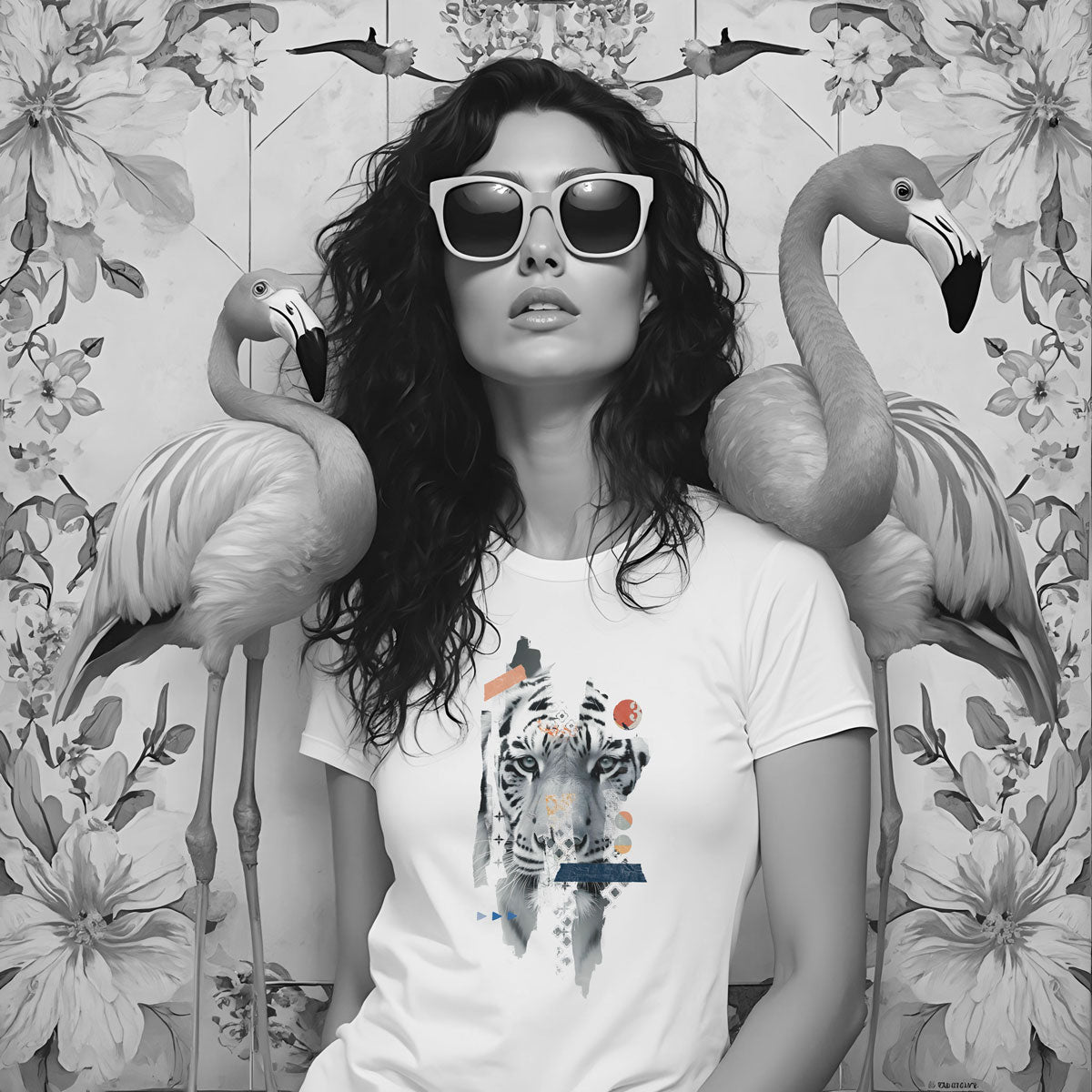 Tigerherz - Tiger Bügelbild Collage - Graphic Jam